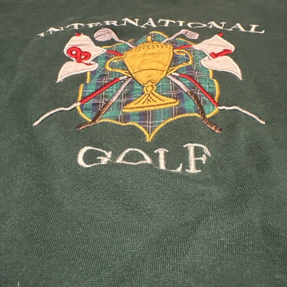 Vintage International Golf Sweater Ivy Club Classics Size XL Green Embroidered - Picture 2 of 9